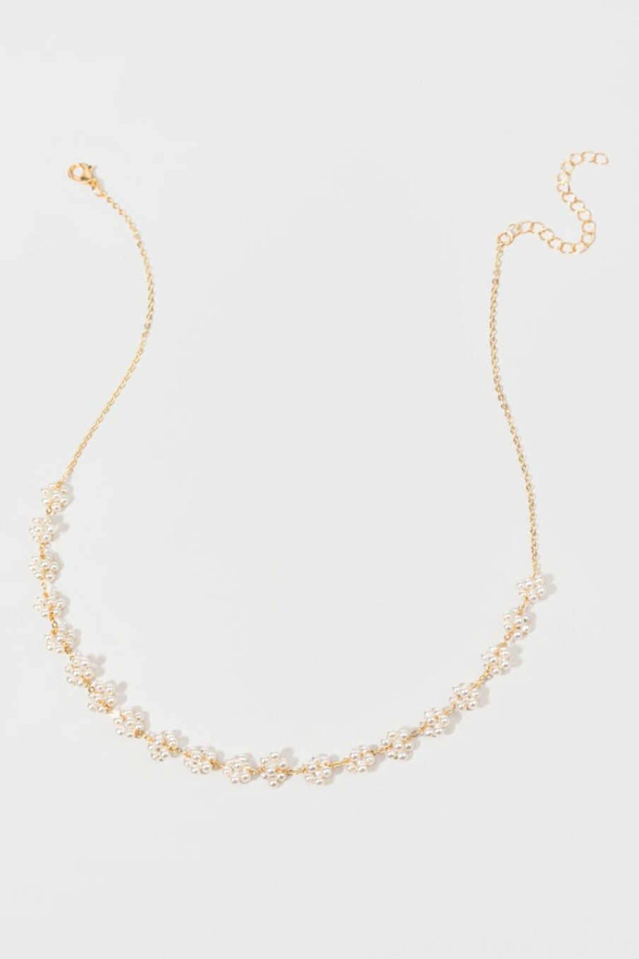 Francesca's Shena Flower Necklace Pearl Necklaces