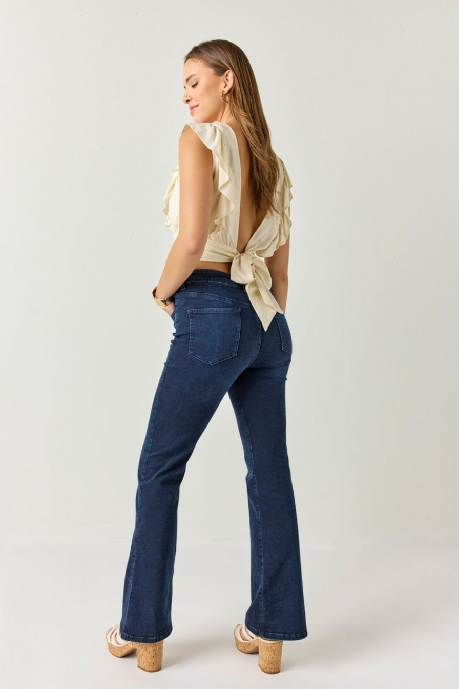 Francesca's Emma Wash Bootcut Jeans Dark Jeans