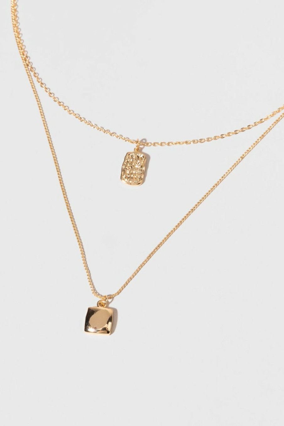 Francesca's Leola Dog Tags Gold Necklaces