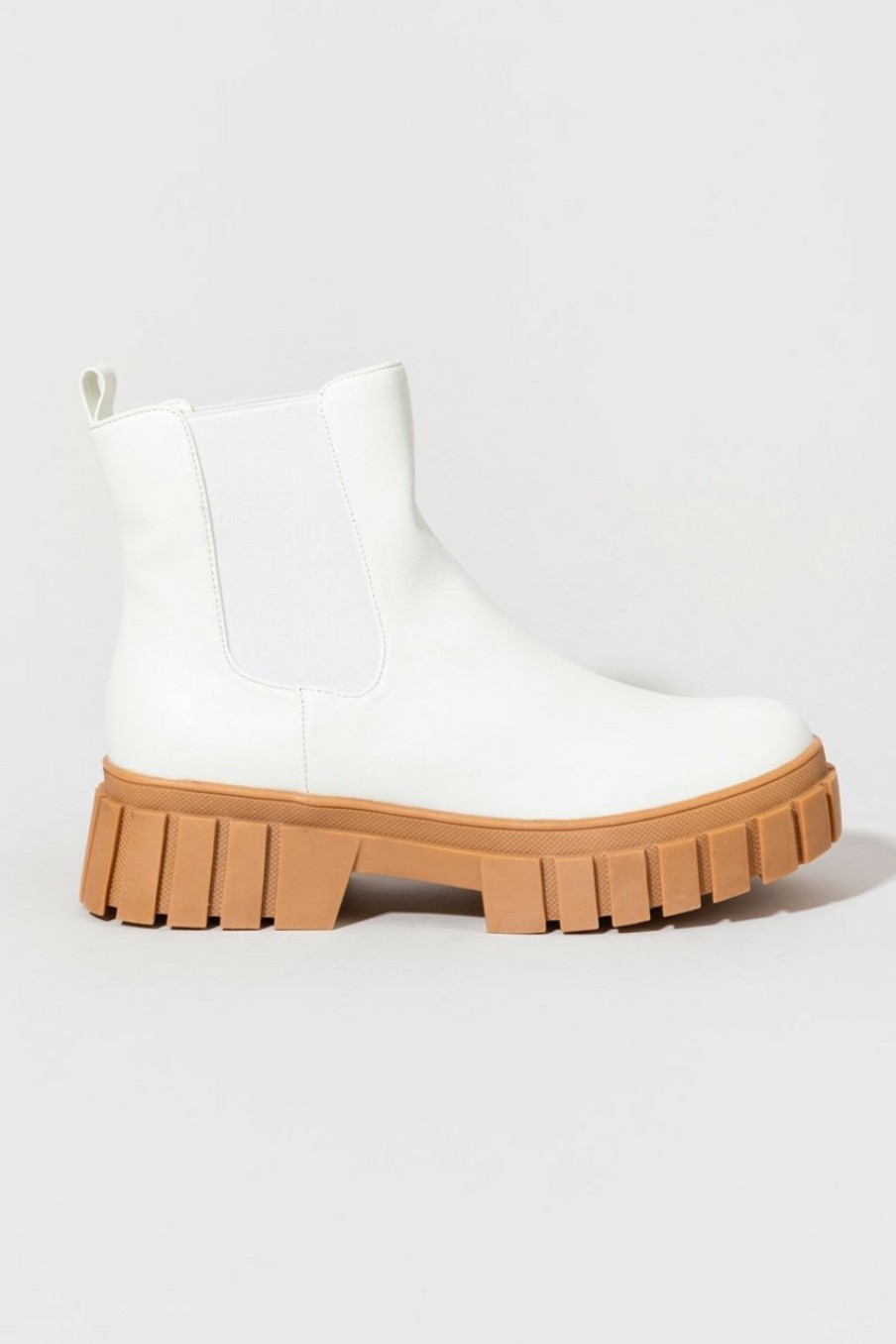 Francesca's Blanca Vegan Leather Lug Boots Boots