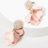 Francesca's Sue Petals And Pearl Earrings Blush Earrings