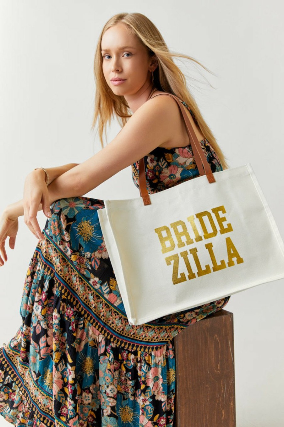 Francesca's Simone Bridezilla Tote Bag Natural Bags & Wallets