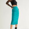 Francesca's Patricia Draping Tube Midi Skirt Green Skirts