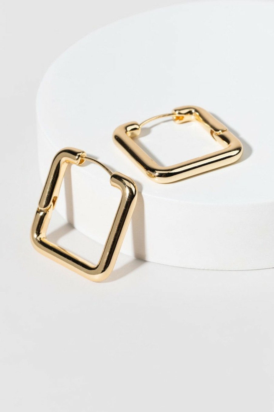 Francesca's Robbie Large Square Hoop Earrings Gold Earrings