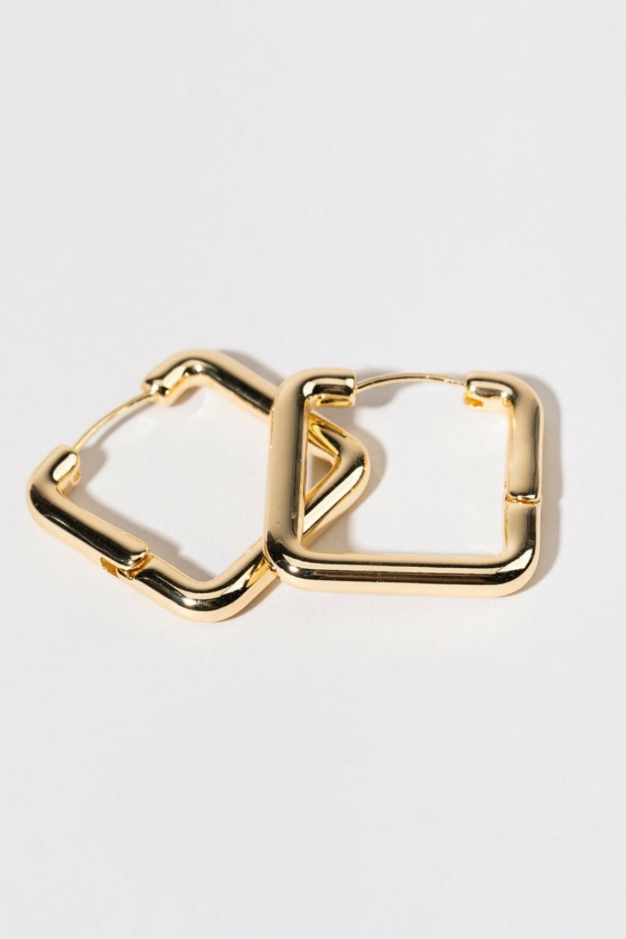 Francesca's Robbie Large Square Hoop Earrings Gold Earrings