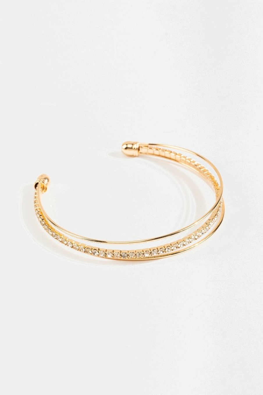 Francesca's Lysette 3 Row Cupchain Cuff Gold Bracelets