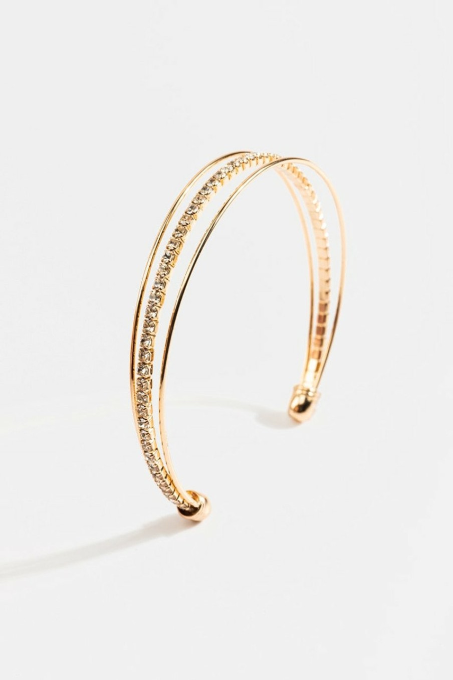 Francesca's Lysette 3 Row Cupchain Cuff Gold Bracelets