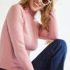 Francesca's Gayla Thick Frame Round Sunglasses Blush Sunglasses