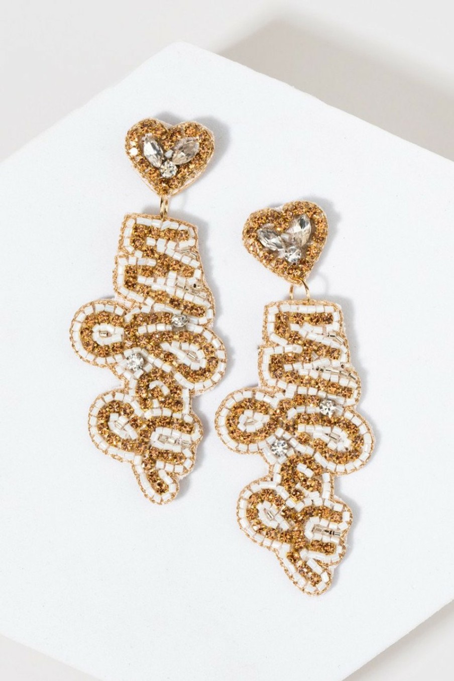 Francesca's Suzanne Wifey Earrings White Earrings