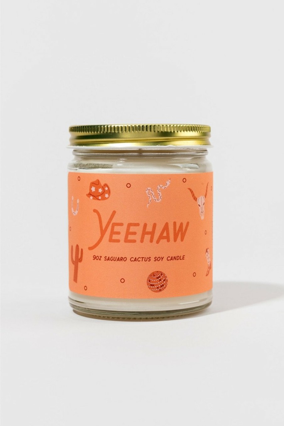 Francesca's Yeehaw 9Oz Candle Jar Orange Candles