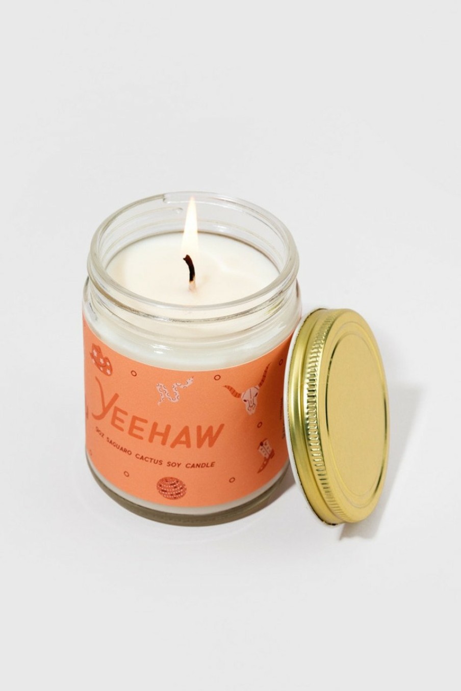 Francesca's Yeehaw 9Oz Candle Jar Orange Candles