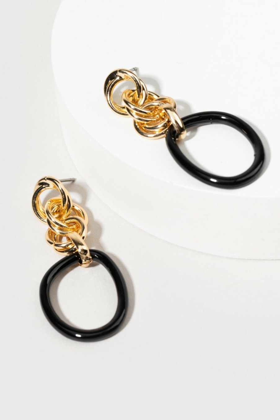 Francesca's Tamara Enamel Earrings Black Earrings