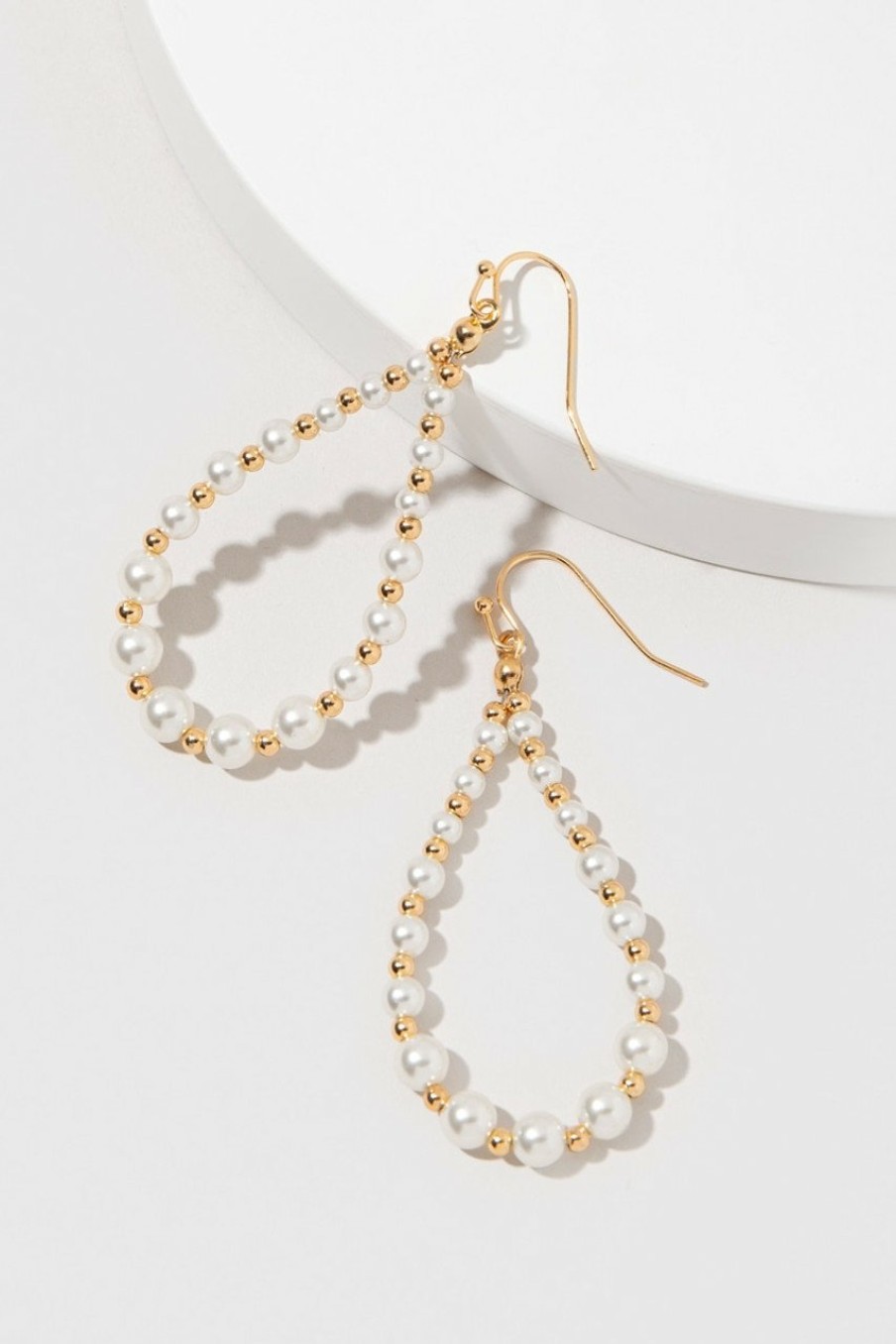 Francesca's Marla And Gold Drop Earrings Pearl Earrings