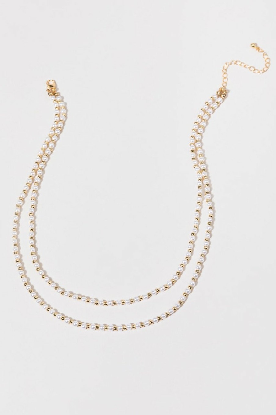 Francesca's Nelly Pearl Ball Necklace Gold Necklaces