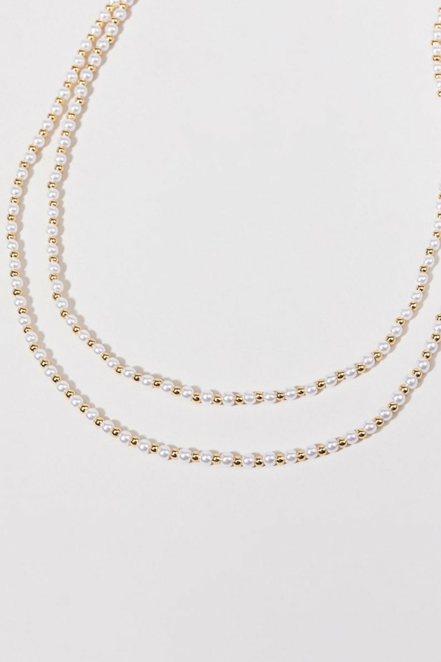 Francesca's Nelly Pearl Ball Necklace Gold Necklaces