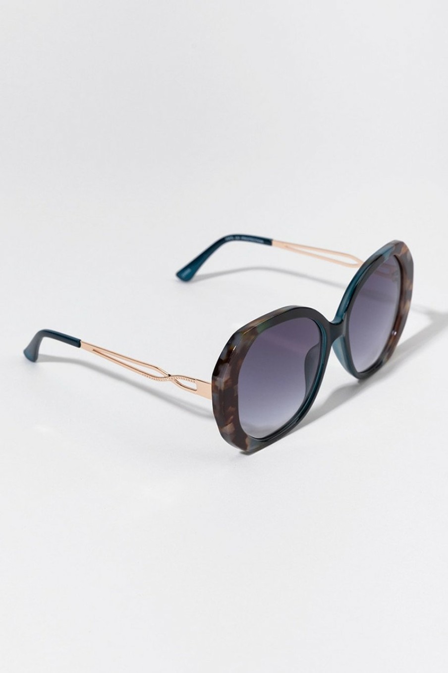 Francesca's Thelma Oversized Round Sunglasses Blue Sunglasses