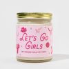 Francesca's Lets Go Girls 9Oz Candle Jar Pink Candles