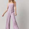 Francesca's Bella Bow Back Sleeveless Jumpsuit Lavender Dresses