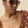 Francesca's Jeanette Oval Shaped Sunglasses Brown Sunglasses