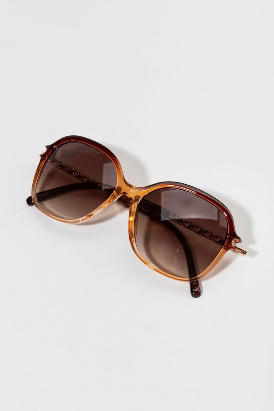 Francesca's Jeanette Oval Shaped Sunglasses Brown Sunglasses