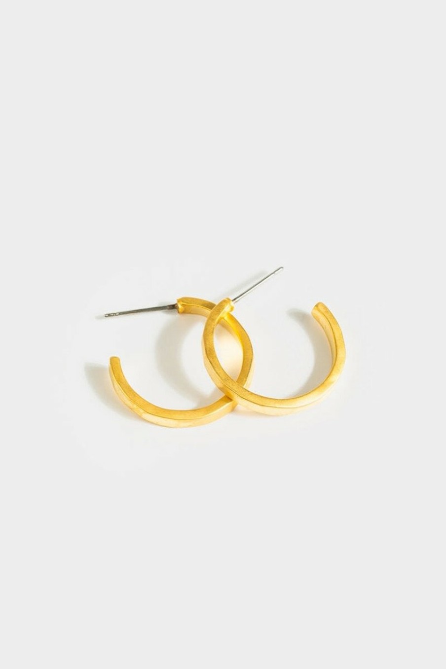 Francesca's Paige Hammered Hoops Gold Earrings