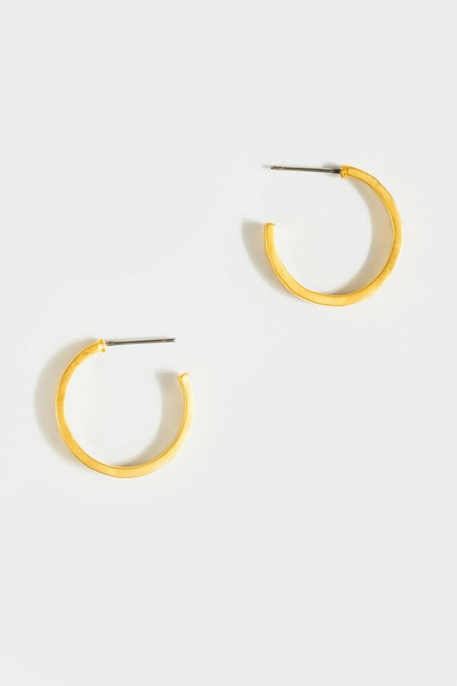 Francesca's Paige Hammered Hoops Gold Earrings