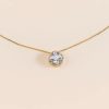 Francesca's Avery Halo Cz Pendant 14K Dipped Necklace Gold Necklaces