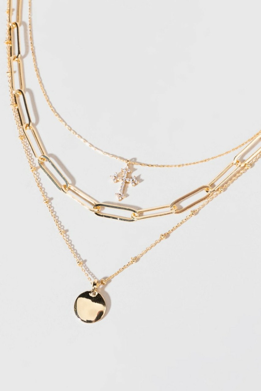 Francesca's Natalia Gothic Cross Celestial Necklace Gold Necklaces