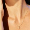 Francesca's Demi-Fine Plated Three Stone Pendant Necklace Gold Necklaces