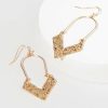 Francesca's Leila Hammered Metal Arrow Drop Earrings Gold Earrings