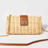 Francesca's Joan Rattan Turnlock Clutch Natural Bags & Wallets