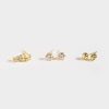 Francesca's Willa Crystal Earring Set Gold Earrings