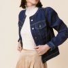 Francesca's Bertha Fem Denim Jacket Dark Jackets