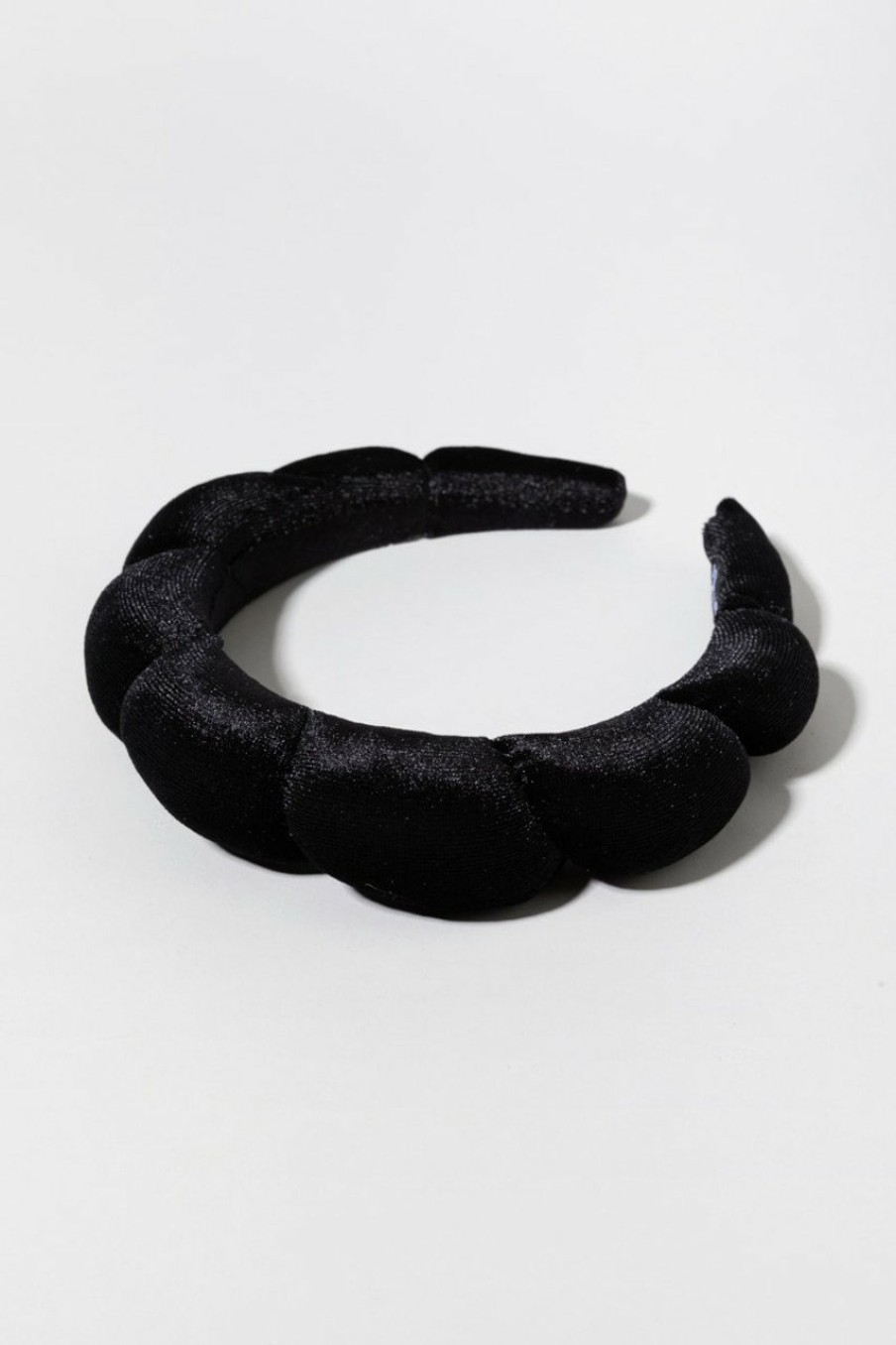 Francesca's Leslie Puffy Spa Headband Black Hair