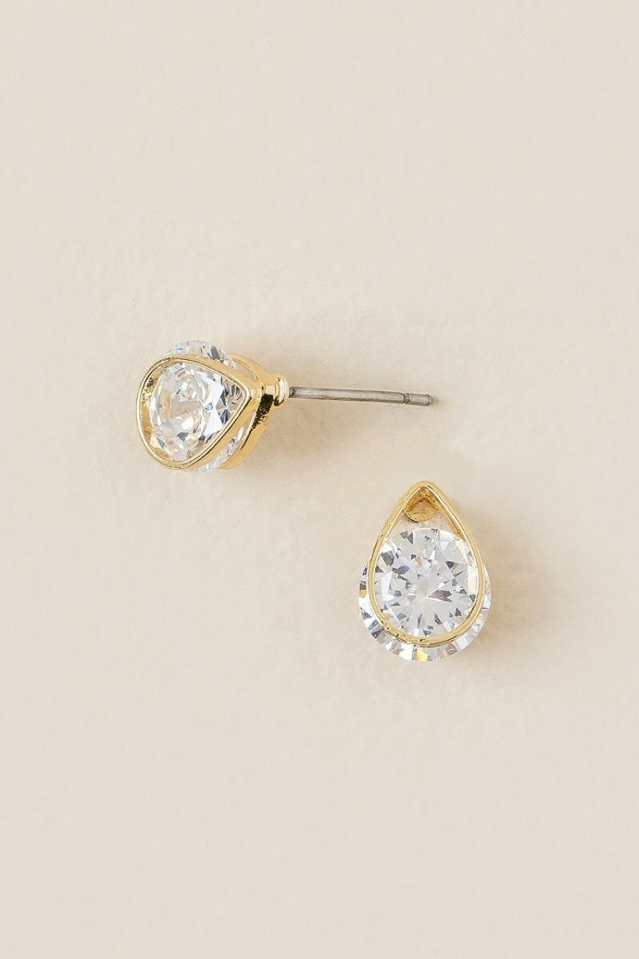 Francesca's Maci Teardrop Studs Crystal Earrings