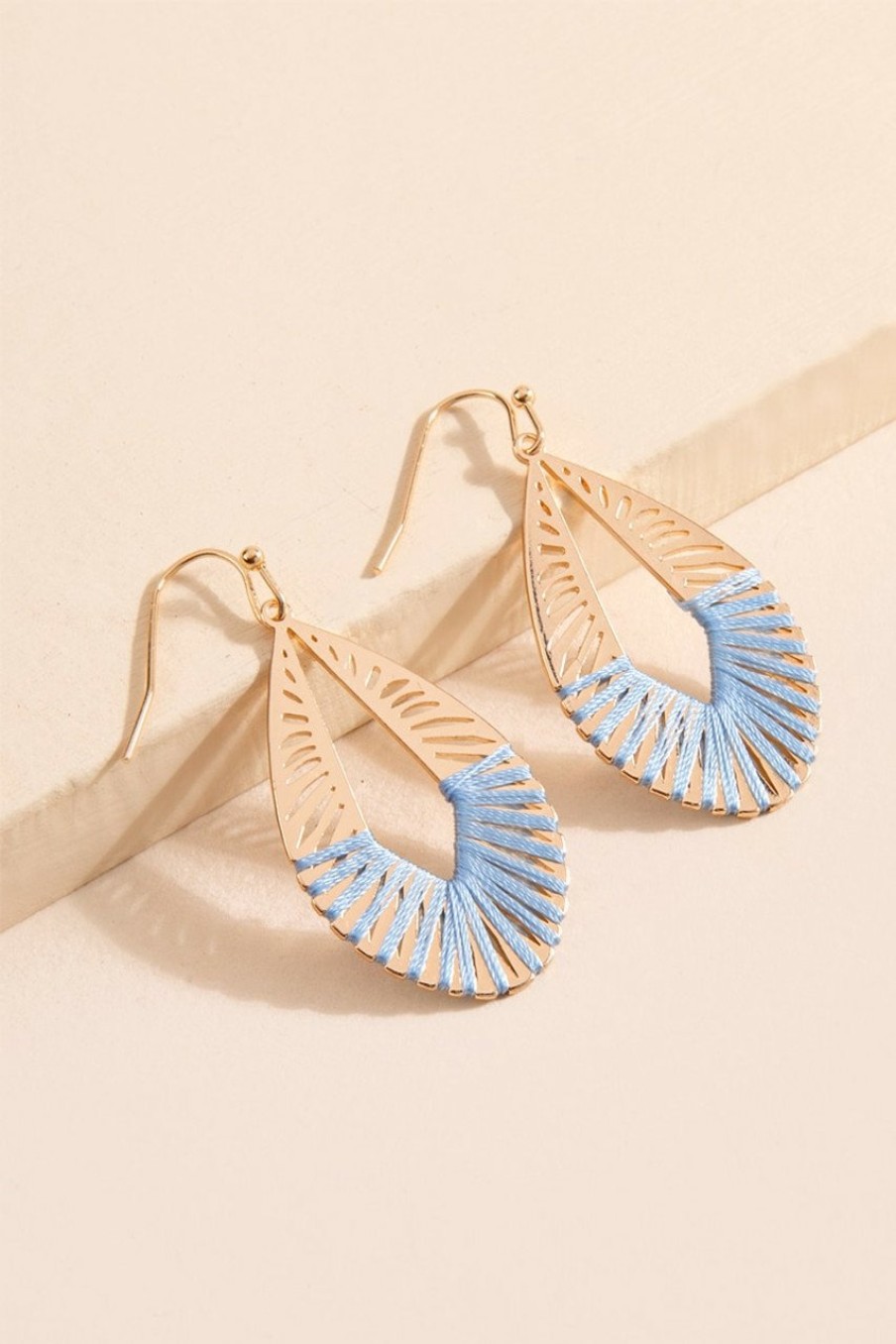 Francesca's Emilia Threaded Teardrop Earrings Light Blue Earrings