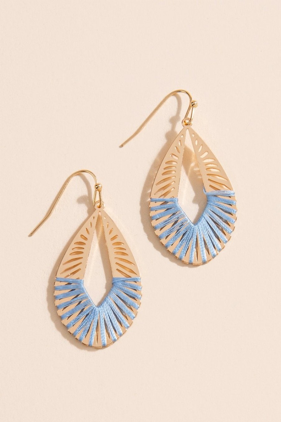 Francesca's Emilia Threaded Teardrop Earrings Light Blue Earrings