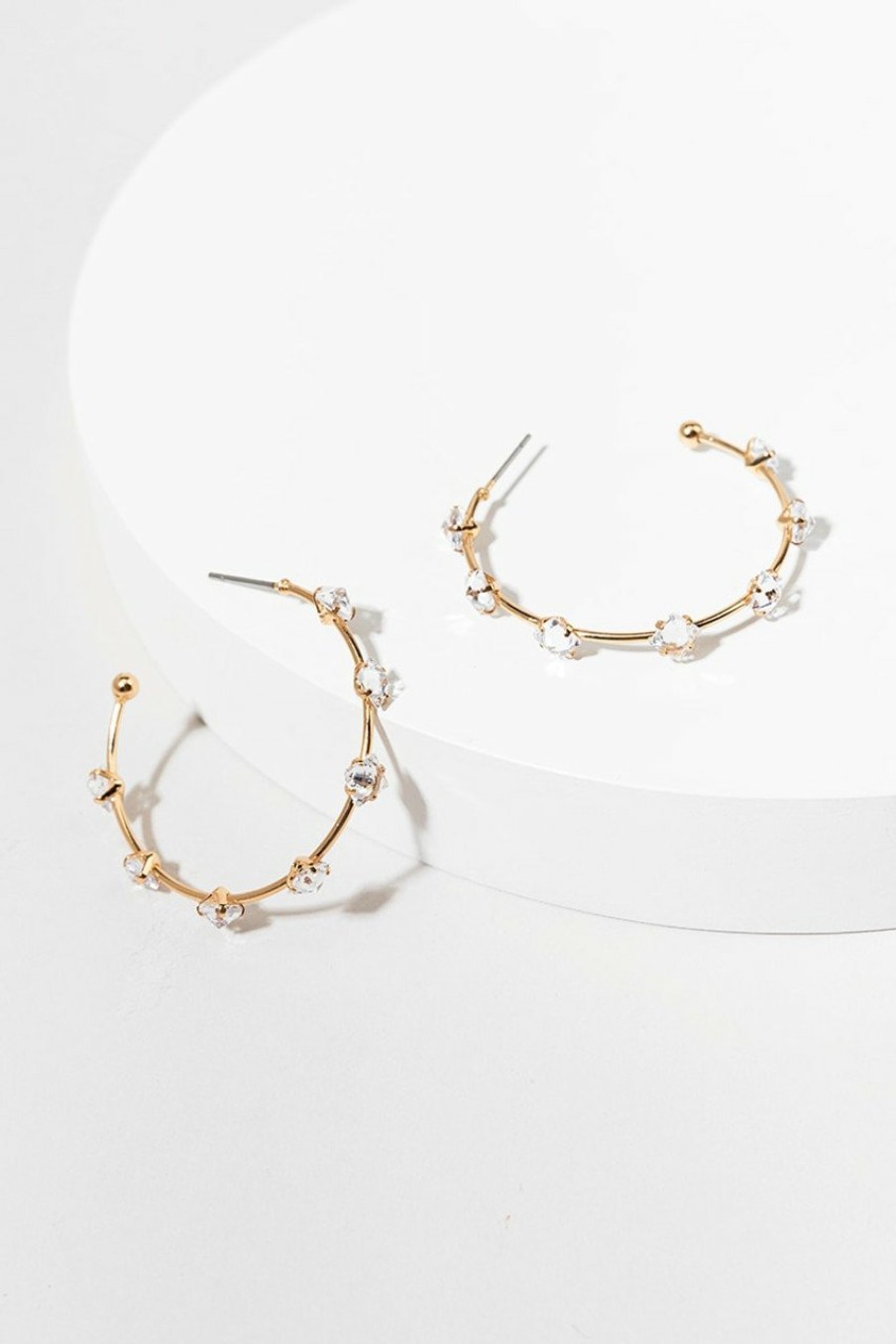 Francesca's Careen Hoop Earrings Crystal Earrings