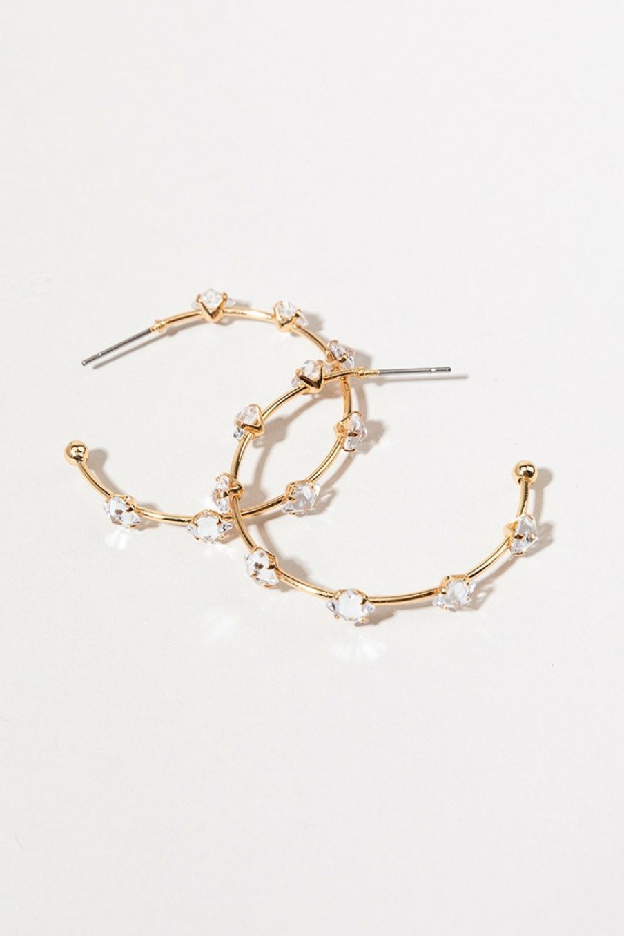 Francesca's Careen Hoop Earrings Crystal Earrings