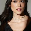 Francesca's Luxe 14K Gold Plated Station Choker Pearl Necklaces