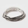 Francesca's Kaila Silver Cupchain Silver Bracelet Black Bracelets