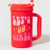 Francesca's Lets Go Girls Retro Mug With Straw Multi Drinkware