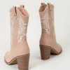 Francesca's Mia Cade Embroidered Western Boots Blush Boots