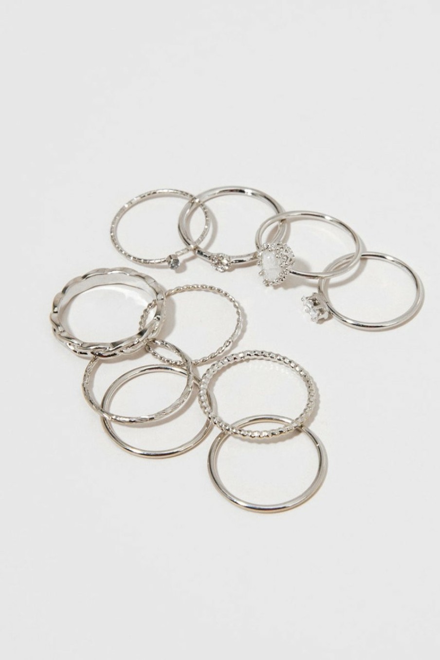 Francesca's Kendall Pear Crackle Rings Ivory Rings