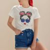 Francesca's Avril American Girl Graphic Tee Shirt White Tops