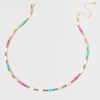 Francesca's Jillian Multi Color Rubber Nekclace Pink Necklaces