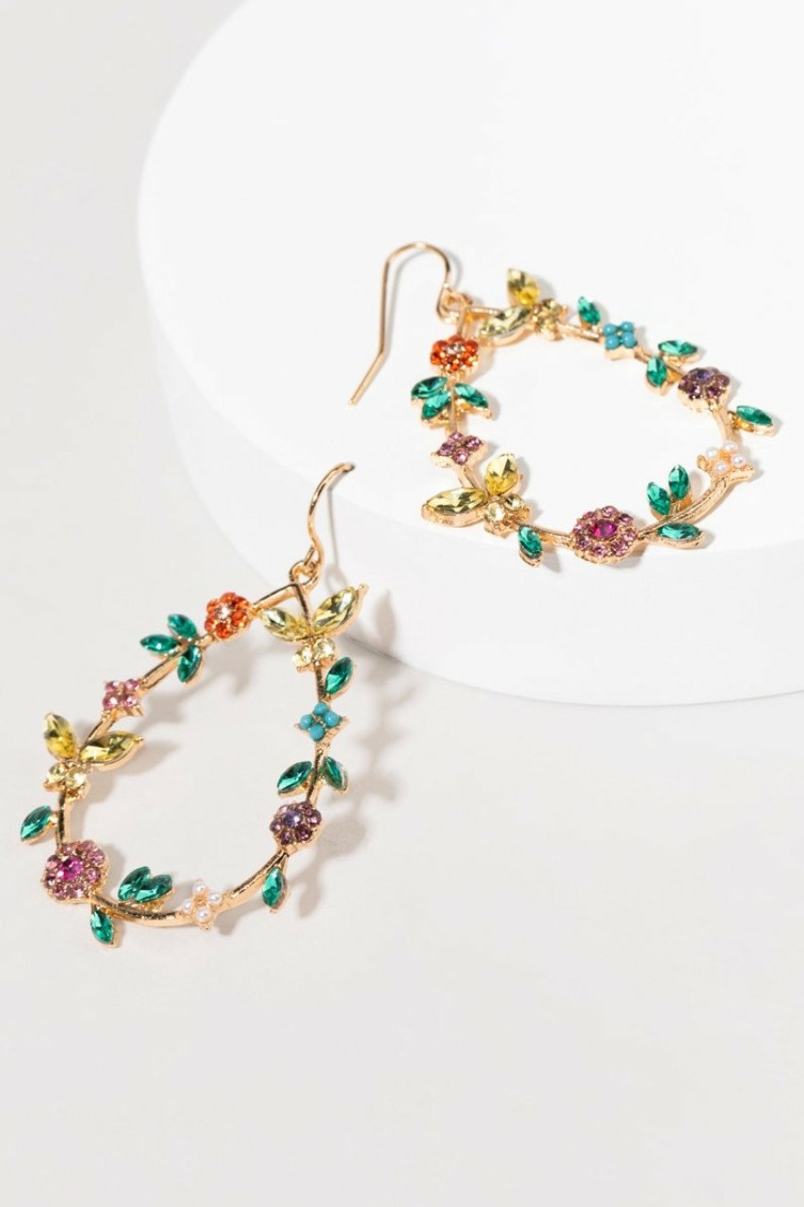 Francesca's Susana Glass Garden Drop Earrings Multi Earrings