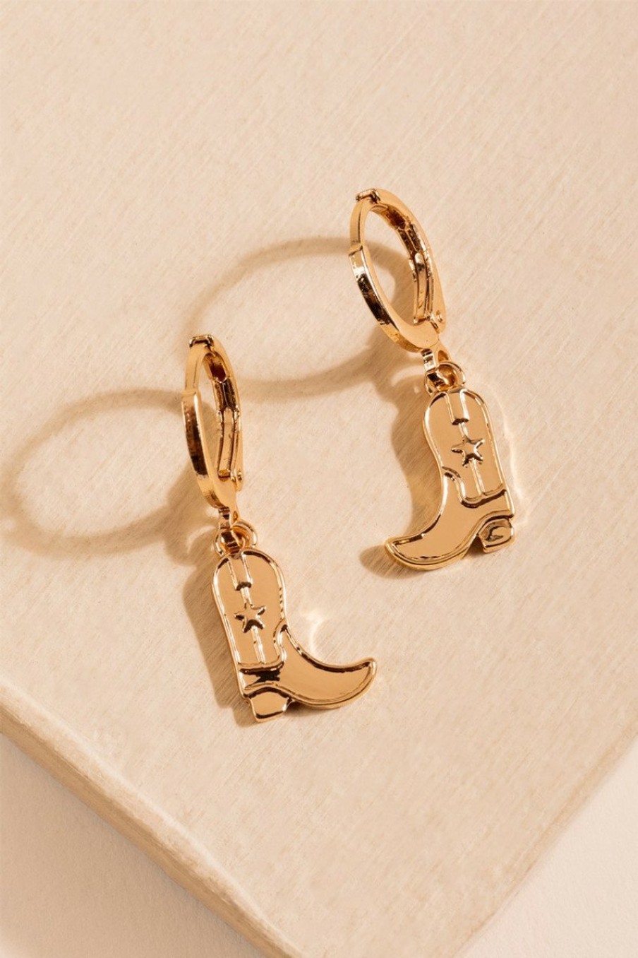 Francesca's Kelly Boot Huggie Hoop Earrings Gold Earrings