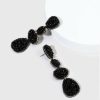 Francesca's Evy Geo Shape Seedbead Chandelier Earrings Black Earrings