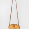 Francesca's Clara Heart Rattan Crossbody Handbag Natural Bags & Wallets